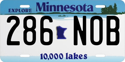 MN license plate 286NOB