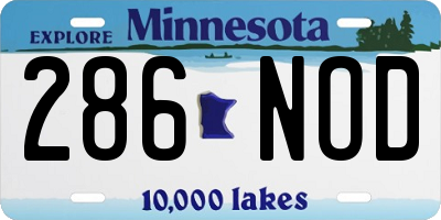 MN license plate 286NOD