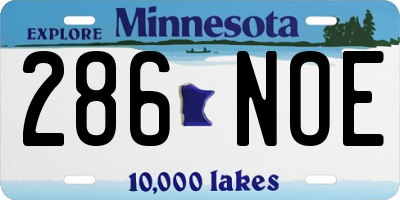 MN license plate 286NOE