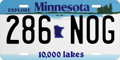 MN license plate 286NOG