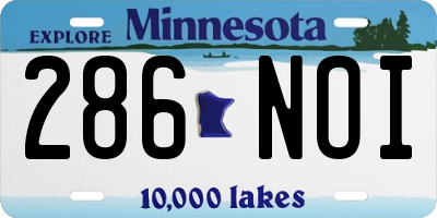 MN license plate 286NOI