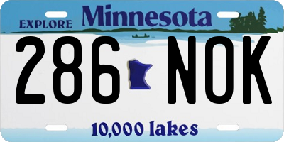 MN license plate 286NOK