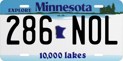 MN license plate 286NOL