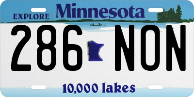 MN license plate 286NON