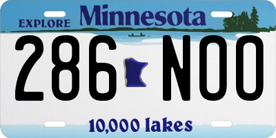 MN license plate 286NOO