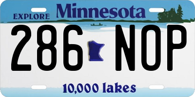 MN license plate 286NOP
