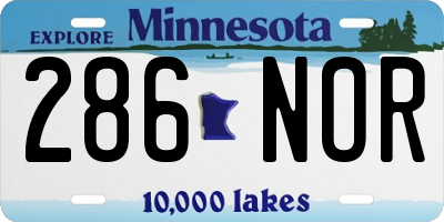 MN license plate 286NOR