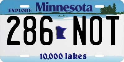 MN license plate 286NOT