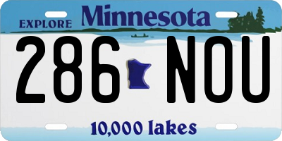 MN license plate 286NOU