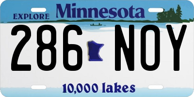 MN license plate 286NOY