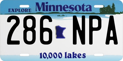 MN license plate 286NPA