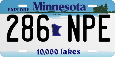 MN license plate 286NPE