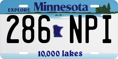 MN license plate 286NPI