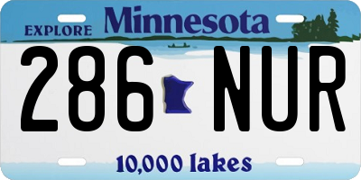 MN license plate 286NUR