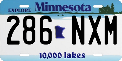 MN license plate 286NXM