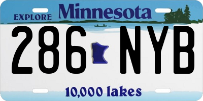 MN license plate 286NYB