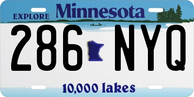 MN license plate 286NYQ
