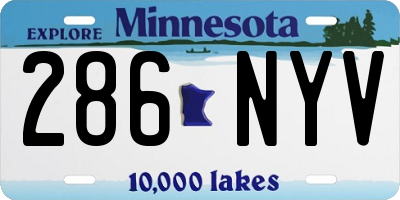 MN license plate 286NYV