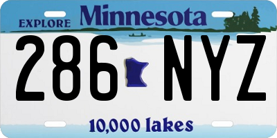 MN license plate 286NYZ