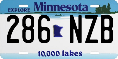 MN license plate 286NZB