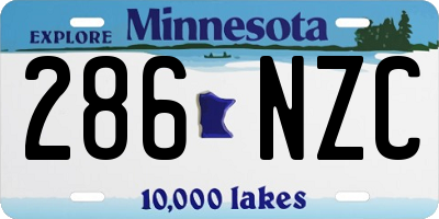 MN license plate 286NZC