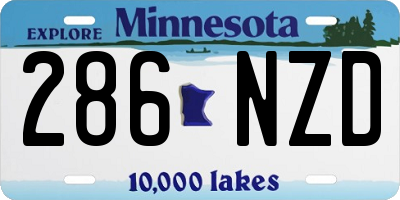 MN license plate 286NZD