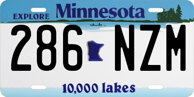 MN license plate 286NZM