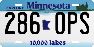 MN license plate 286OPS