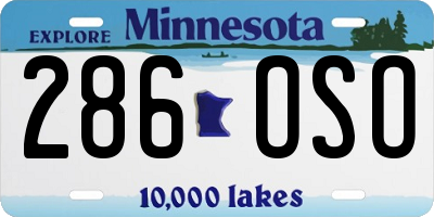 MN license plate 286OSO