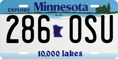 MN license plate 286OSU