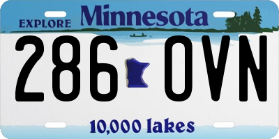 MN license plate 286OVN