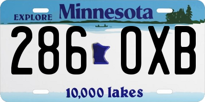 MN license plate 286OXB