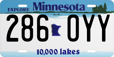 MN license plate 286OYY