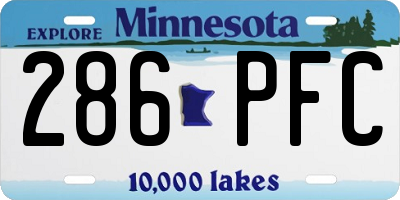 MN license plate 286PFC