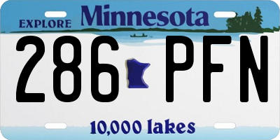 MN license plate 286PFN