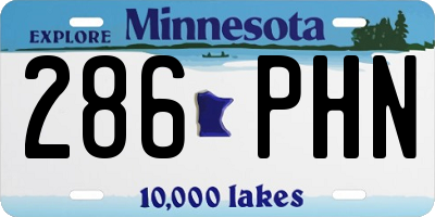 MN license plate 286PHN