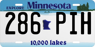 MN license plate 286PIH