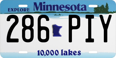 MN license plate 286PIY