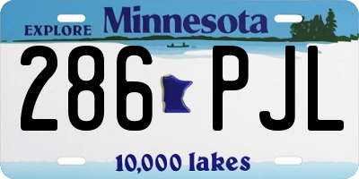 MN license plate 286PJL