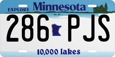 MN license plate 286PJS