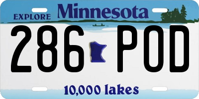 MN license plate 286POD