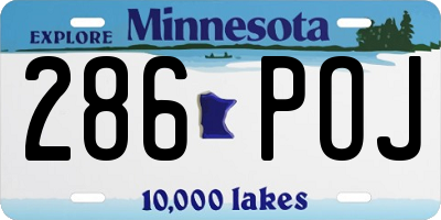 MN license plate 286POJ