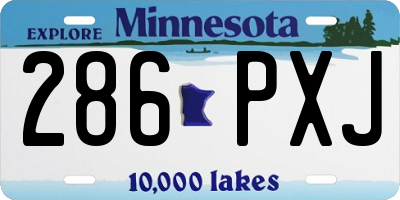 MN license plate 286PXJ