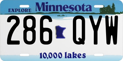 MN license plate 286QYW