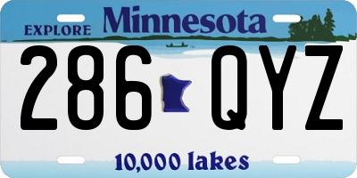 MN license plate 286QYZ