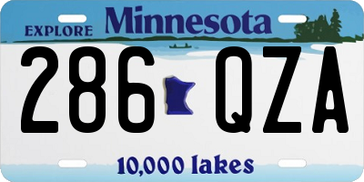 MN license plate 286QZA