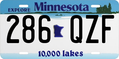 MN license plate 286QZF