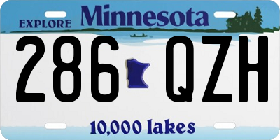 MN license plate 286QZH