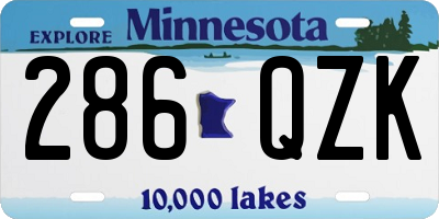MN license plate 286QZK