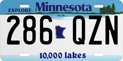 MN license plate 286QZN